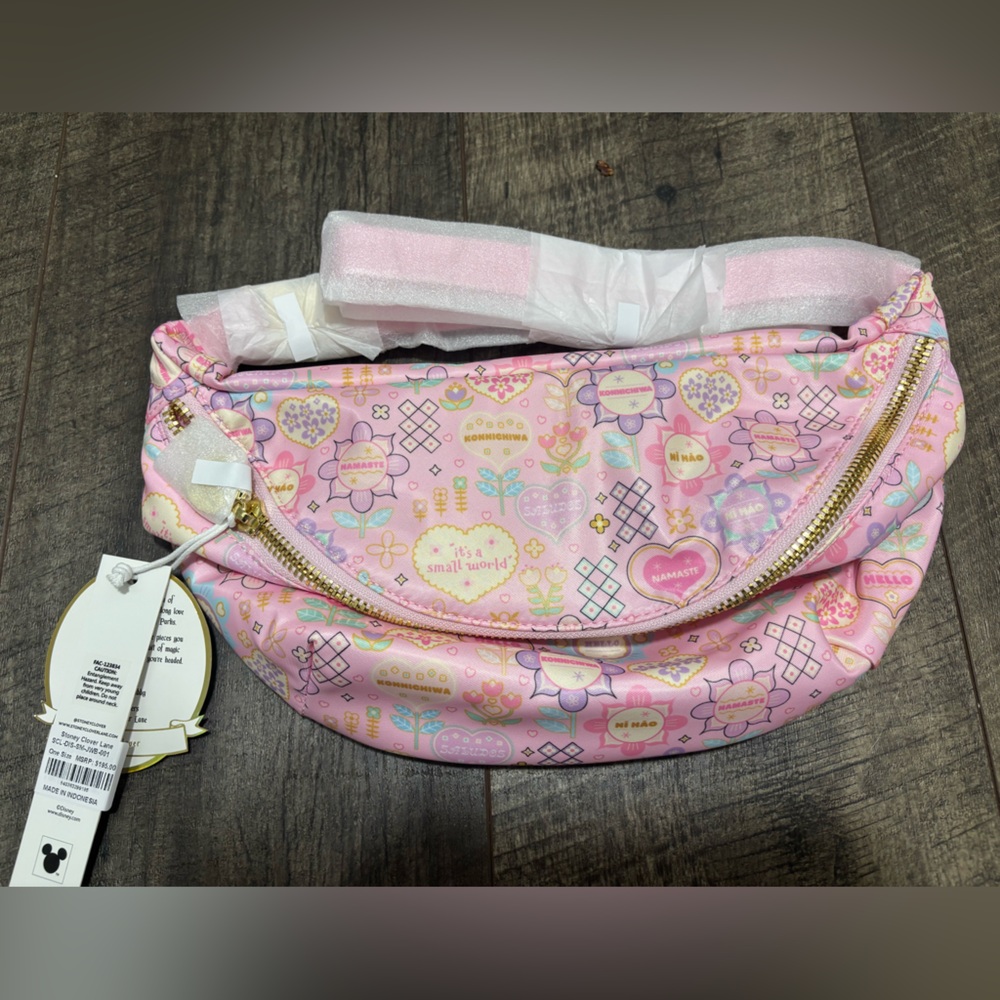 Stoney Clover Lane Disney It’s a Small world Pink Jumbo Belt bag